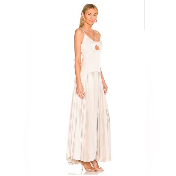L'Academie Caris Maxi Dress in Nude Size S - Picture 2 of 10